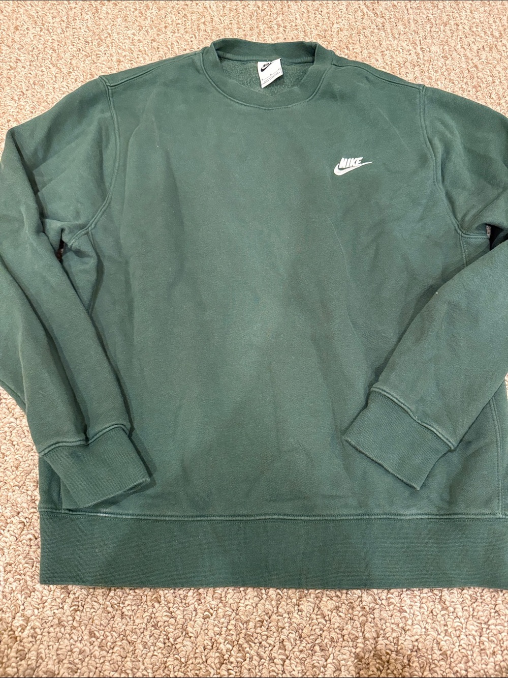 Nike Men's Dark Green Crewneck Sweatshirt